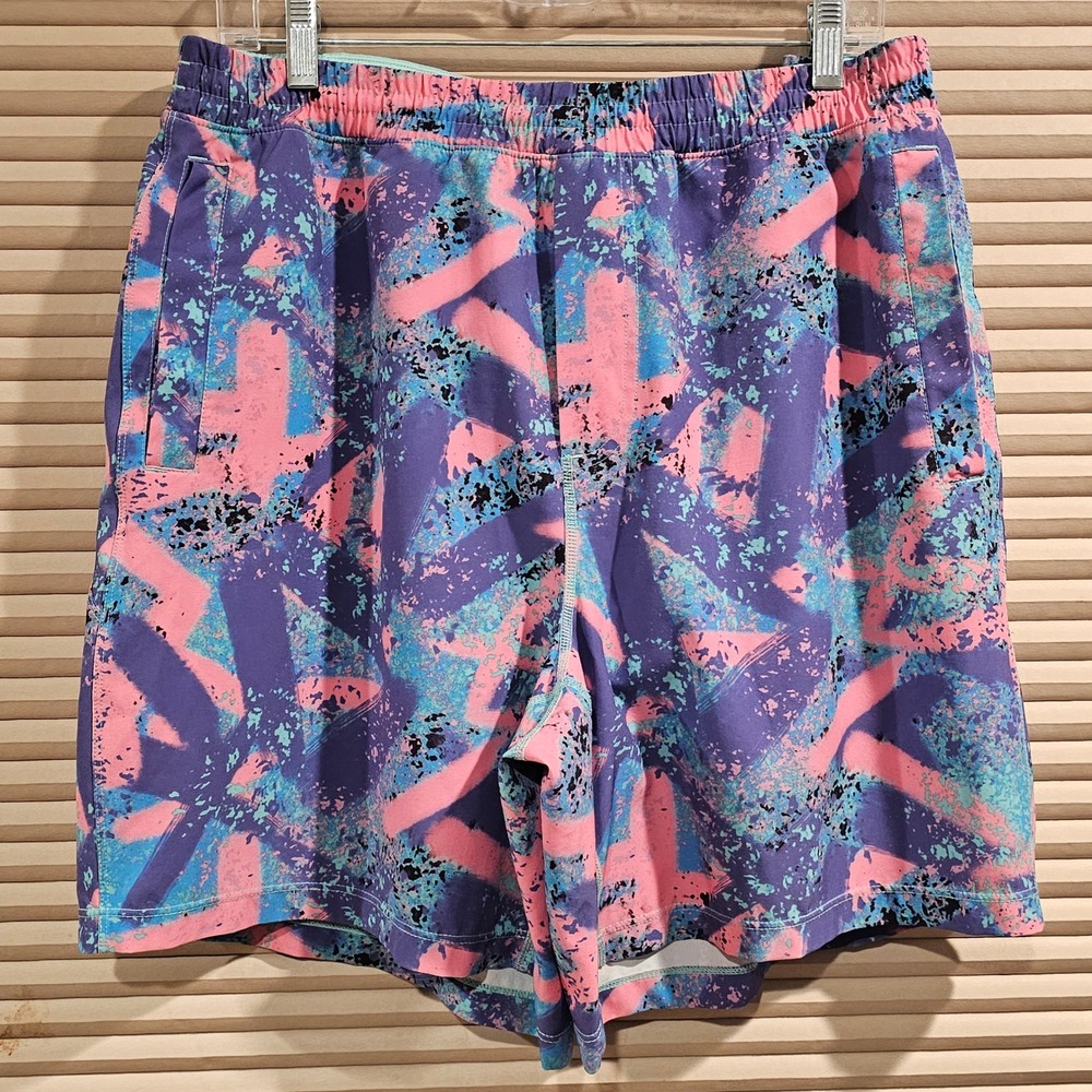 Birddogs Boom Classic Gym Shorts XXL Purple Pink Abstract Geometric Lined Active